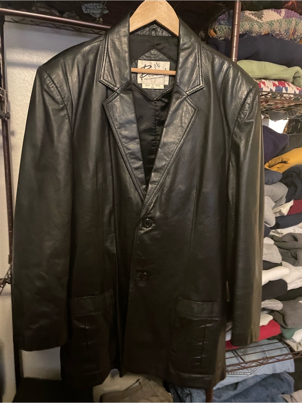 Vintage Bermans leather blazer 44L